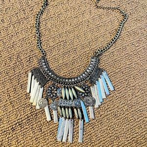 Silver Boho Statement Necklace